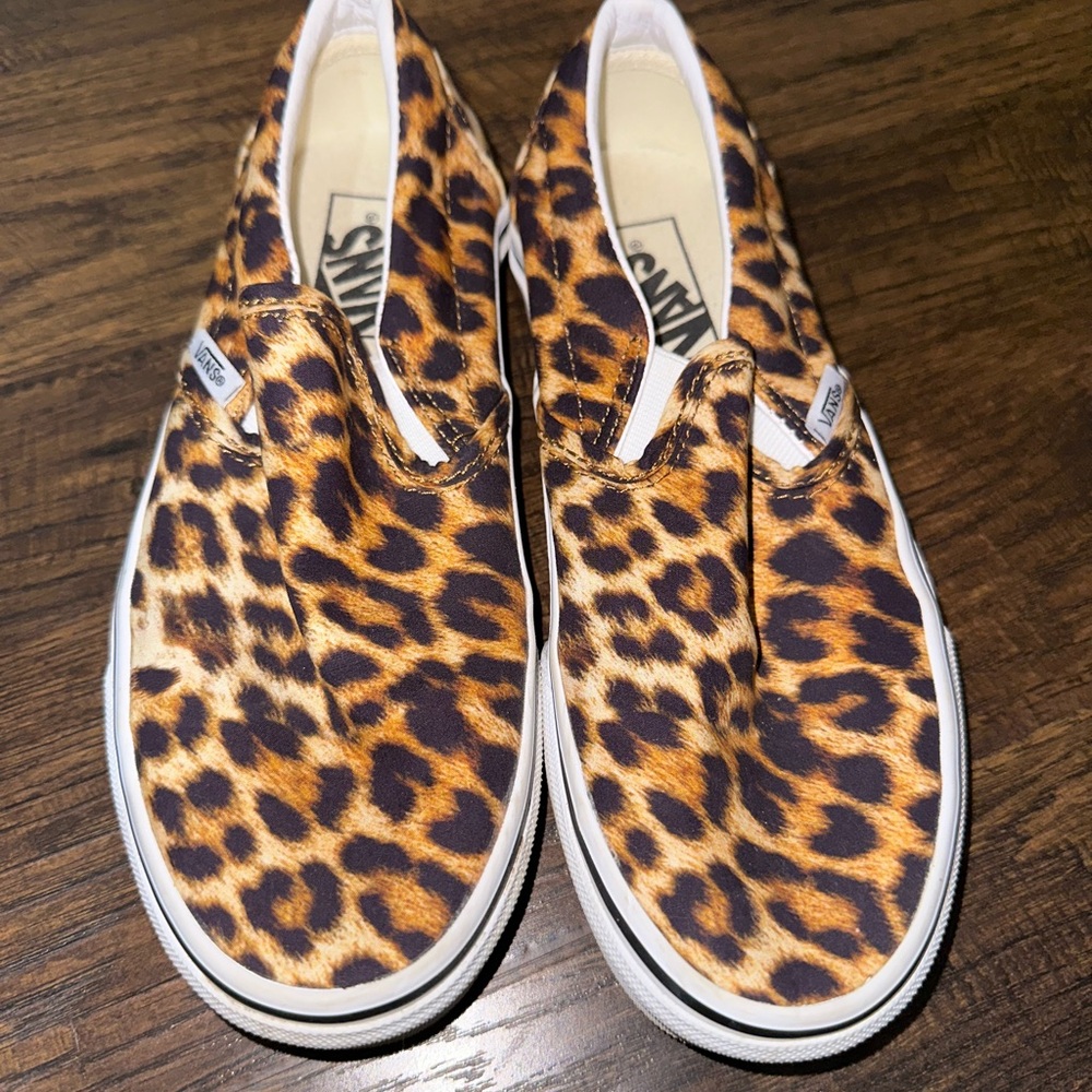Vans Leopard Print Slip-On Sneakers